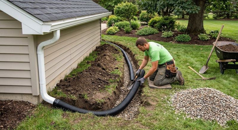 Downspout Trenching in Atlanta, GA